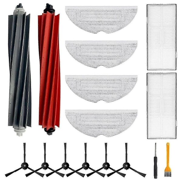 Replacement Parts Kit for S8 Series Robot Vacuums - Rubber Main Brushes, Filters