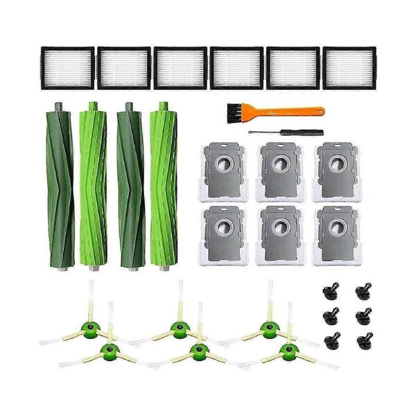 E, I, J , Include 2 Set Rubber Brushes, 6 Hepa Filters, Side Brushes & Vacuum