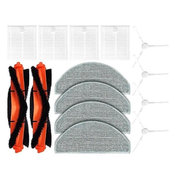 3C Plus C103 Robot Vacuum Replacement Parts - Main Side Brush, HEPA Filter, Mop Cloth