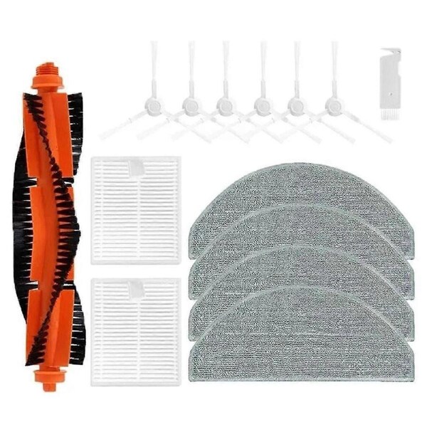 Main Brush, HEPA Filter, Mop Cloth for E10 E12 Robot Vacuums