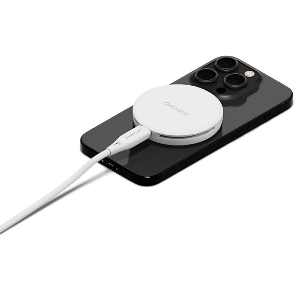 Cygnett ChargePuck Qi2 15W Magnetic Fast Wireless Charger (White)