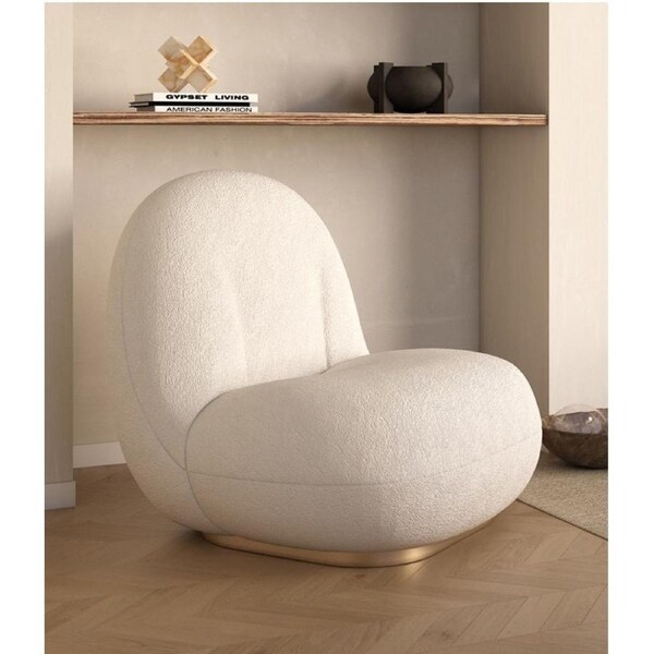 Cloud Comfort Armless Lounge Chair Cozy Elegance in Synthetic Wool