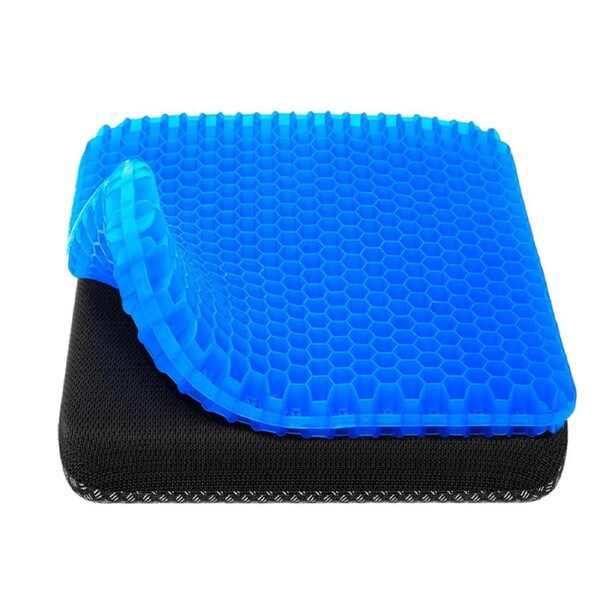 Double Layer Gel Honeycomb Seat Comfort Support Cushion Cooling Flex Pain Relief Blue