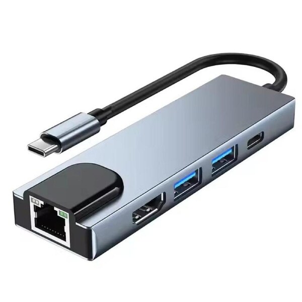 HDMI 4K & Gigabit Ethernet: 5-in-1 USB 3.0 Hub with 5Gbps Data Transfer