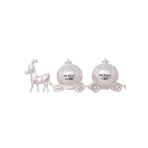 Gibson Gifts Silver Carriage 1st Tooth/Curl Baby/Infant Gift w/ Box Keepsake