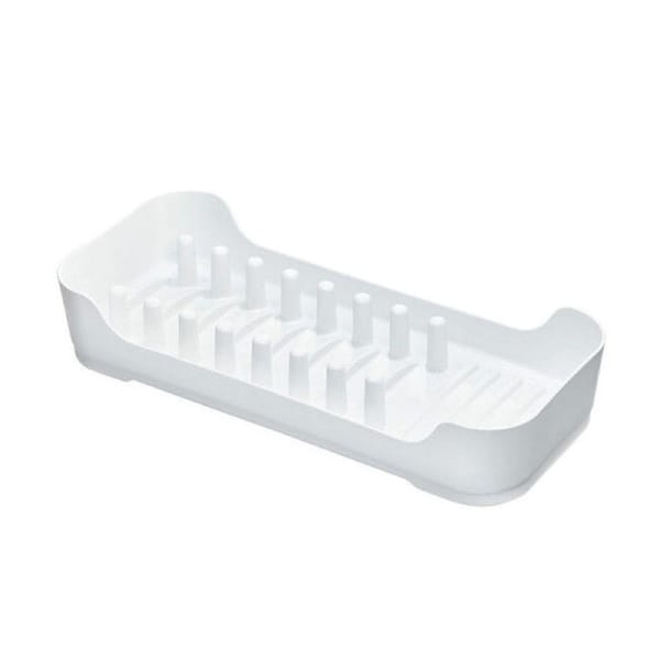 iDesign Classic Plastic Compact Dish Rack Kitchen Plate Drying 42.8cm White