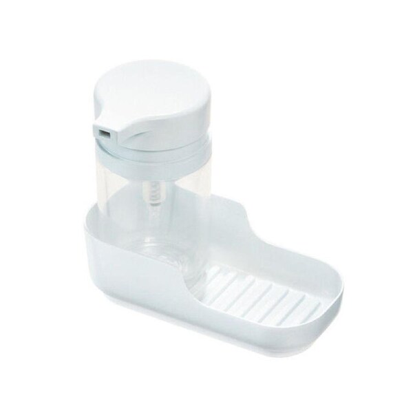2pc iDesign Classic Plastic Soap Pump & Tray Kitchen Caddy 17.5cm White