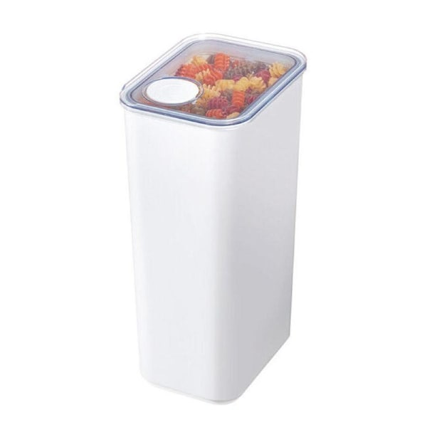iDesign Crisp Plastic Pouring Pantry Food Canister w/ Airtight Lid White XL