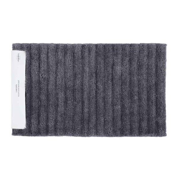 Algodon Polyester Lawson Plush Bath Runner Non-Slip Soft Mat Ebony 50x100cm
