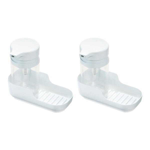 4pc iDesign Classic Plastic Soap Pump & Tray Kitchen Caddy 17.5cm White