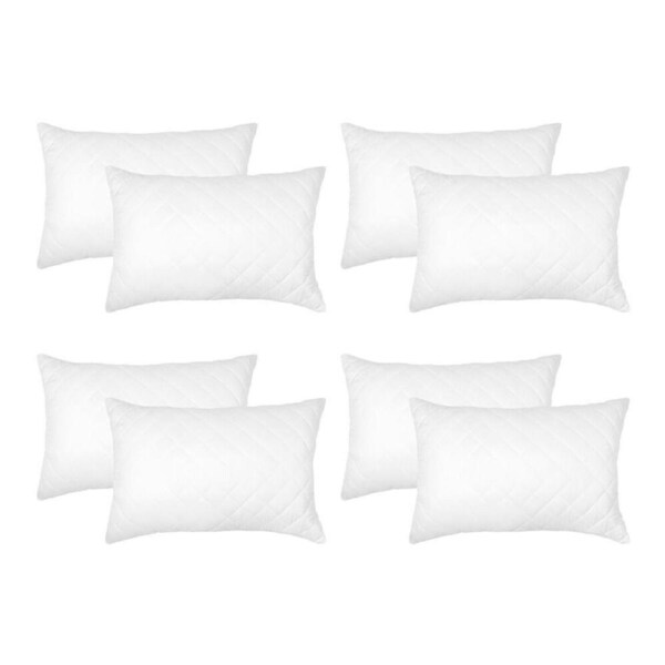 8pc Ardor Boudoir Quilted Microfibre Soft Pillow Protector White 50x75cm