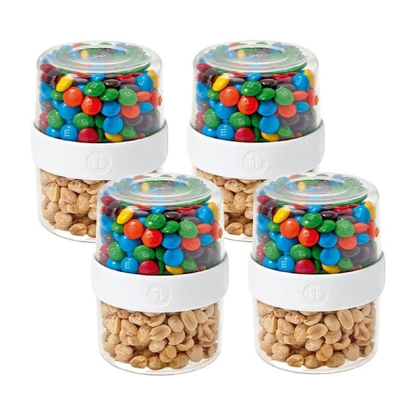 4PK iDesign Fresh Stack N Snack Double Sided Pantry Food Container Clear Small