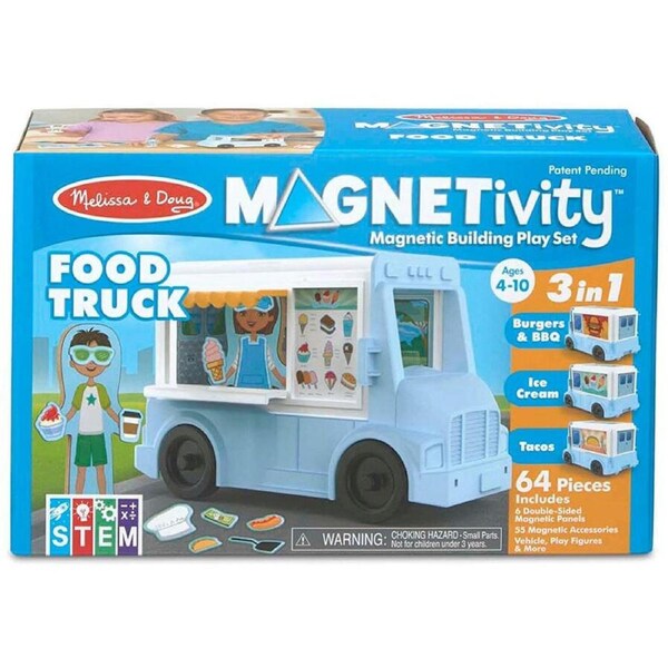 Melissa & Doug Magnetivity Magnetic Building Dress & Play Food Truck Playset