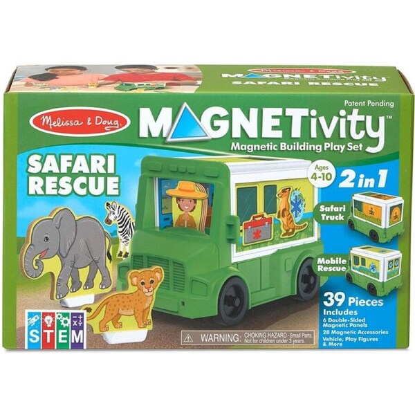 Melissa & Doug Magnetivity Magnetic Building Dress & Play Safari Rescue Playset