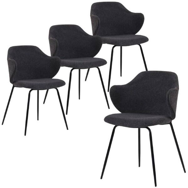 Set of 4 Dining Chairs in Graphite