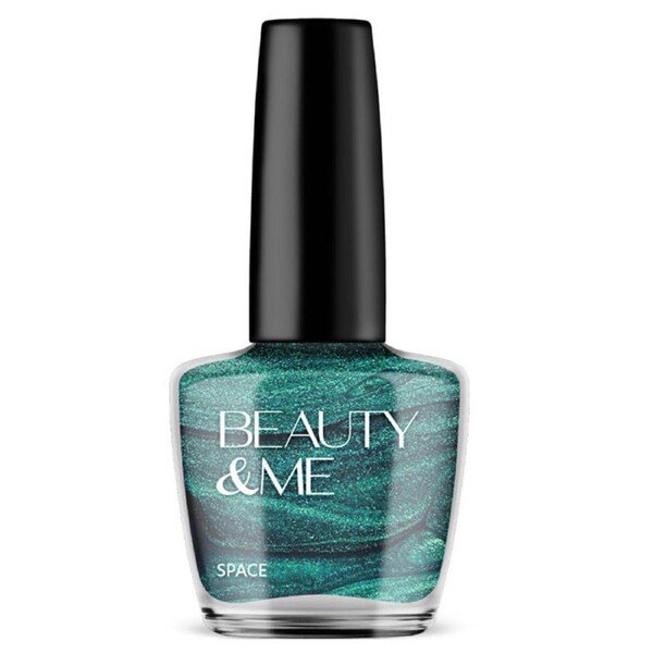 Beauty & Me Nail Polish 12ml - 135 'Space' Two Tone Metallic Mid Green