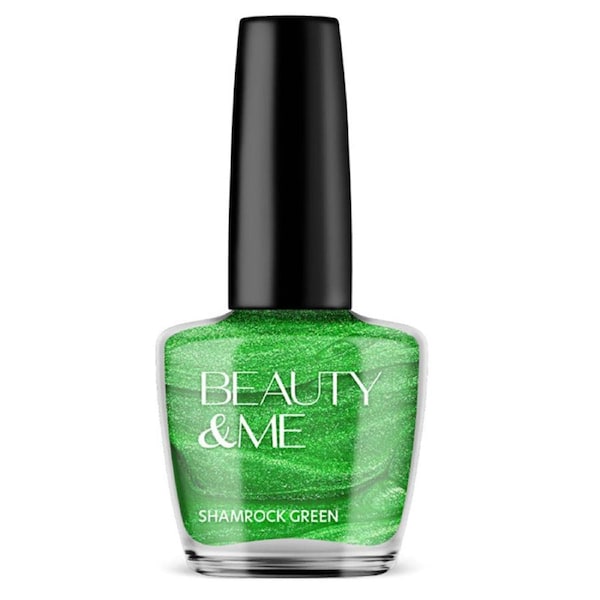 Beauty & Me Nail Polish 12ml - 77 'Shamrock' Two Tone Metallic Light Green