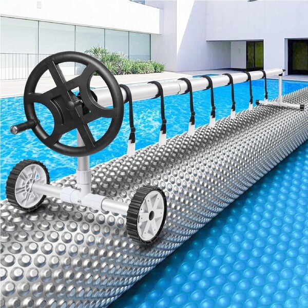 ALFORDSON Pool Cover 500 Micron 7X4M Solar Blanket Swimming 4.5M Black Roller