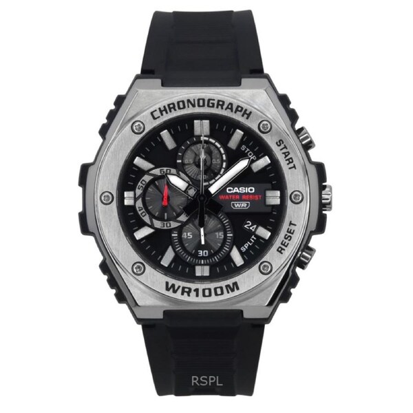 Casio Standard Analog Chronograph Resin Strap Black Dial Quartz MWA-300H-1AV 100M Men's Watch