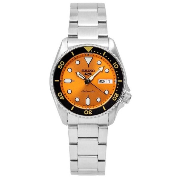 Seiko 5 Sports SKX Style Midi Orange Dial Automatic SRPK35K1 100M Mens Watch