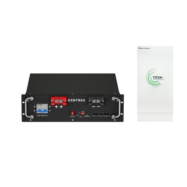 GENTRAX 5120Wh 100Ah Lithium Battery + Cabinet - Residential Solar Storage & Emergency Backup Power