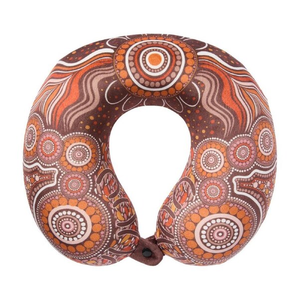 KORJO Memory Foam Pillow Travel Neck Pillow Indigenous Our Flag Multi MEMA3