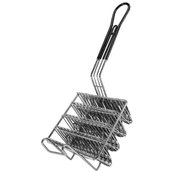 Taco Fryer Basket, Taco Shell Fryer, Holds 4 Shells Deep Fryer Taco Holders Basket with Grip Handle
