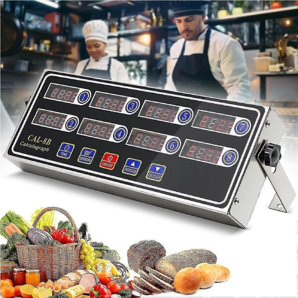 JOYBUY Commercial Kitchen Timers - 8-channel Digital Timer For Cooking And Fryer Reminder