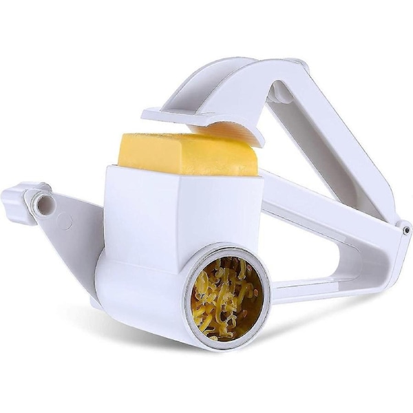 JOYBUY Rotary Cheese Grater Manual Handheld Cheese Grater With Stainless Steel Drum For Grating Hard Cheese Chocolate Nuts Kitchen Tool (white),9666