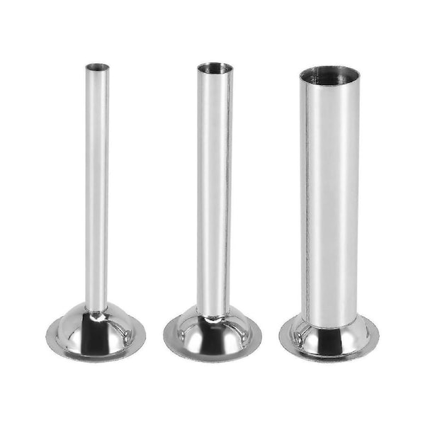 JOYBUY 3pcs Stainless Steel Sausage Stuffer Filling Tubes Funnels Nozzles Spare Parts Filler Tube, Diamete