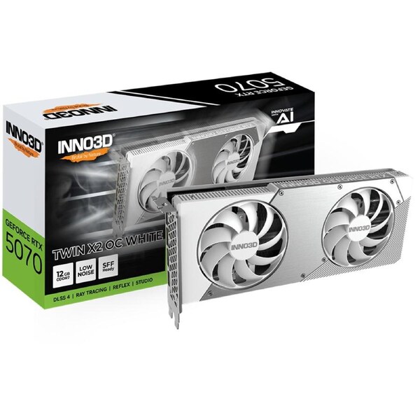 INNO3D nVidia GeForce RTX 5070 TWIN X2 OC White 12GB GDDR7 Graphics Card