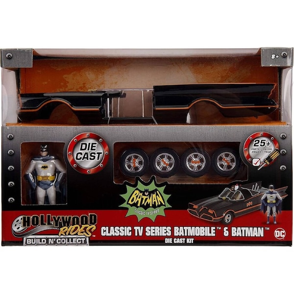 Jada Build N Collect Die-Cast Car Model Kit Batman Classic TV Series Batmobile & Batman 1:24 Scale