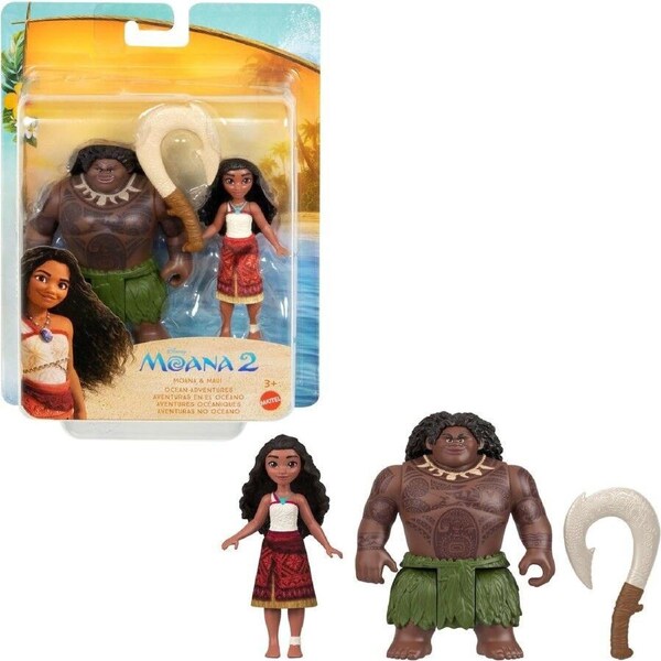 Disney Moana & Maui Ocean Adventures 2-Pack Small Dolls & Accessory Set