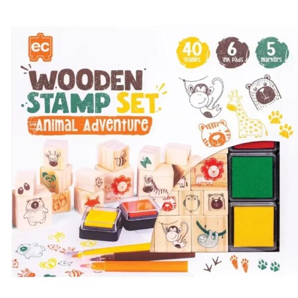 EC - Wooden Stamp Set - Animal Adventure