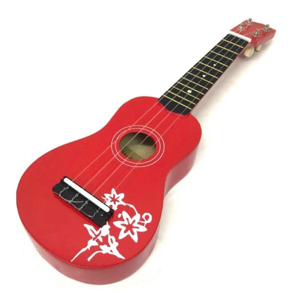 Holysmoke Red Aloha Beginner Kids Ukulele 21” 12 frets 4 Strings