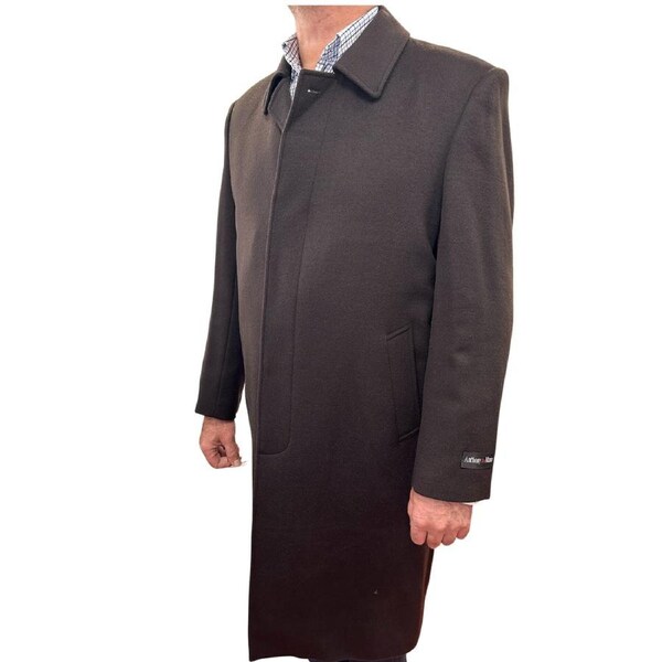 Anthony De Mano Lapel Trench Coat Jacket Winter Overcoat w/ Cashmere - Brown L