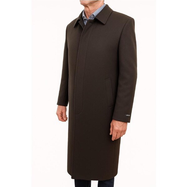 Bossini Lapel Trench Coat Jacket Winter Overcoat w/ Cashmere - Brown L