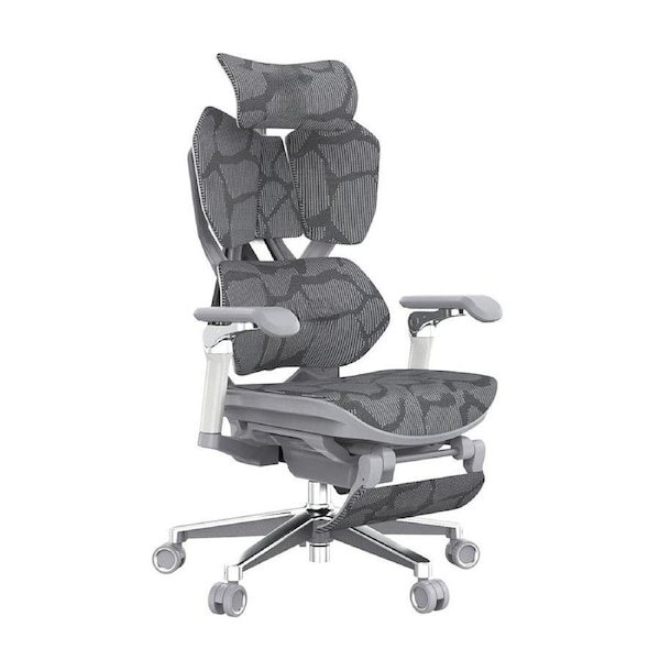 SIHOO X5 Pro Gaming Chair, Grey Mesh, Adjustable Headrest, 6D Armrests, 130° Recline