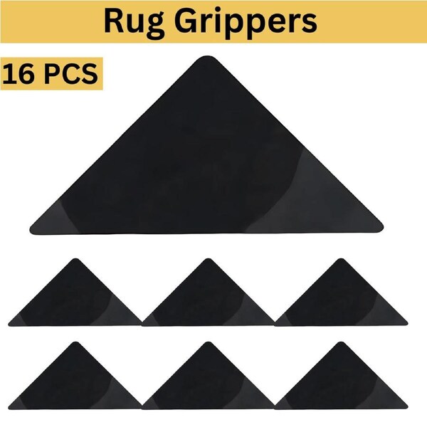 16x Non-Slip Rug Grippers Reusable Washable Carpet Mat Gripper for Anti-Skid Triangle