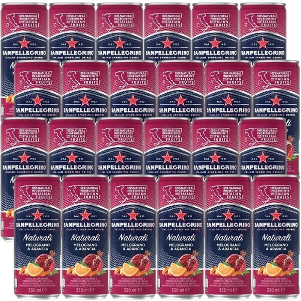 San Pellegrino Melograno & Arancia 330mL Slim Can Sparkling 24 Pack S. Pellegrino