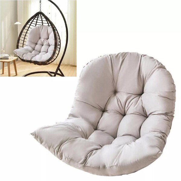 Hanging Egg Chair Cushion Sofa Swing Chair Seat Relax Cushion Padded Pad Covers Light Grey
