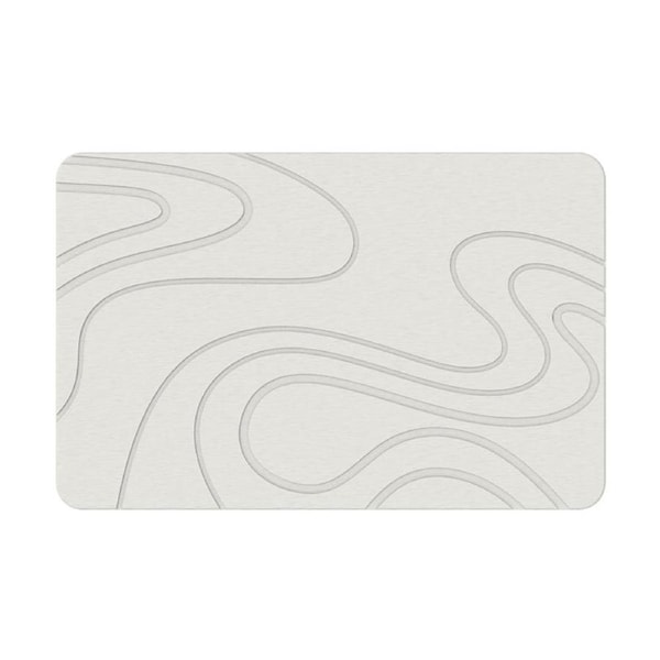 New Oriental Hard Diatomite Bath Mat (Flow) 60x39CM Quick Absorption Anti-Bacterial - Off White