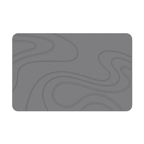 New Oriental Hard Diatomite Bath Mat (Flow) 60x39CM Quick Absorption Anti-Bacterial - Dark Grey