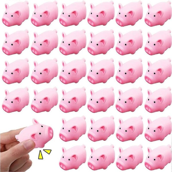 50 Pcs Rubber Pig Bath Toy Bulk Mini Pig Toys Pink Piggy Bathtub Toys Float Squeak Toys for Baby Shower Halloween Christmas Party Birthday Gift