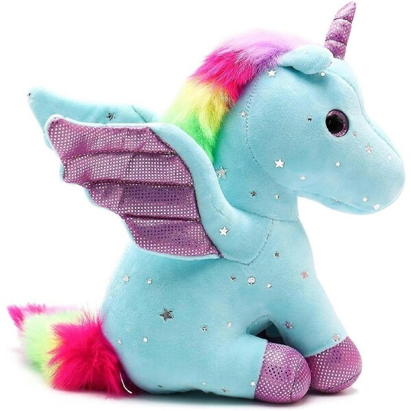 Stuffed Unicorn Plush,Unicorn Stuffed Animal for Girls,9 in, Rainbow Unicorn Plush Animal Toy for Kids,Great Birthday Gift Idea (Blue, 9in)