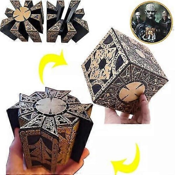 1:1 Hellraiser Cube Puzzle Box Moveable Lament Terror Film Serie Puzzle Box Cube Fully Functional Pinhead Prop Model Figure Toy