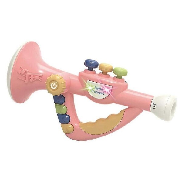 Kids Plastic Trumpet Toy Trumpet Horn with Music and Lights Educational Musical Instrument Toy for