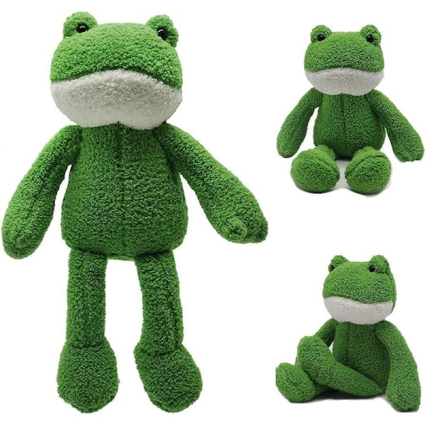 40cm Frog Plush Toy Cute Frog Stuffed Plushie Cuddly Toys Soft Long-Legged Frog Animal Plush Dolls Decoration Gift for Girls Kids (Green 40 cm)