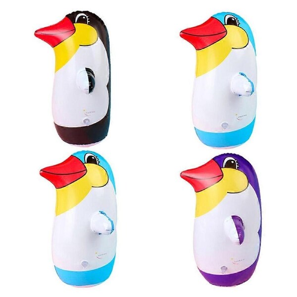 4 Pcs Baby Bath Toy Penguin Inflatable Toy Animal Toy Inflatable Punching Bag Inflatable Beach Toys Tumbler Toys Kids