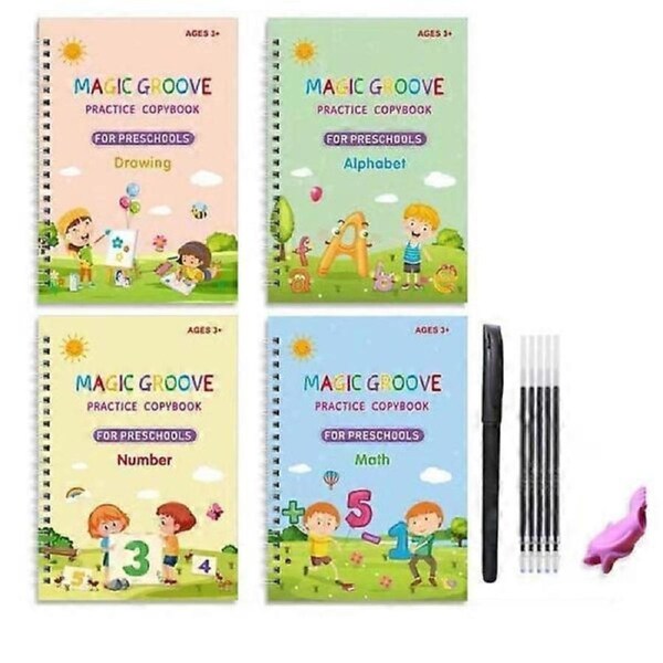 Reusable Exercise Book for Writing - 4 Pcs in One Set multicolour